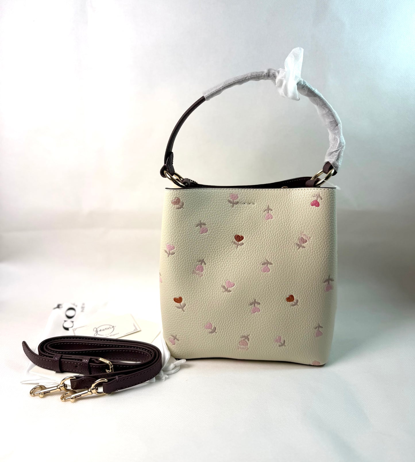 Coach Town Bucket Bag Heart Flower