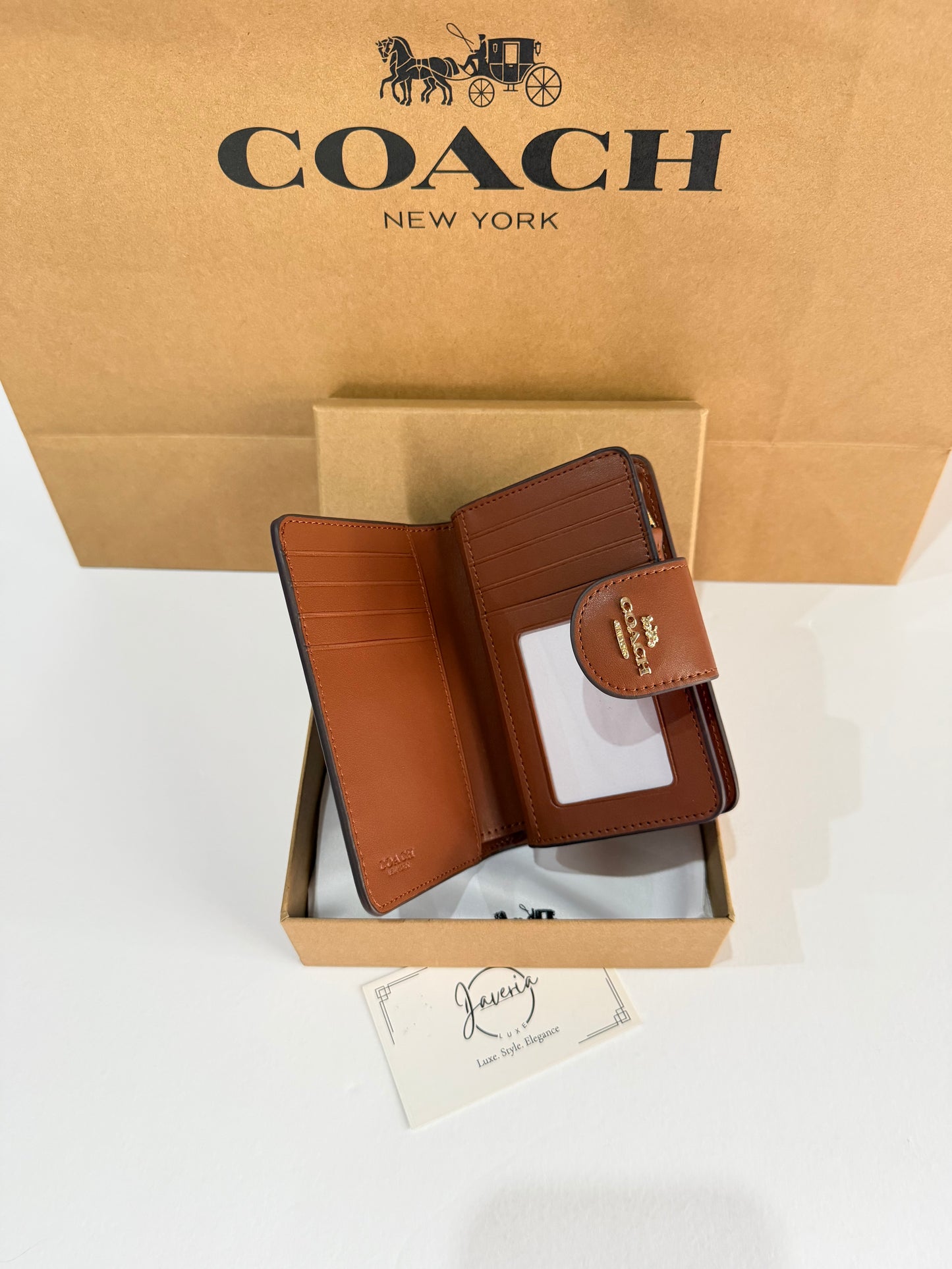 Coach Medium Corner Zip Wallet - Brown