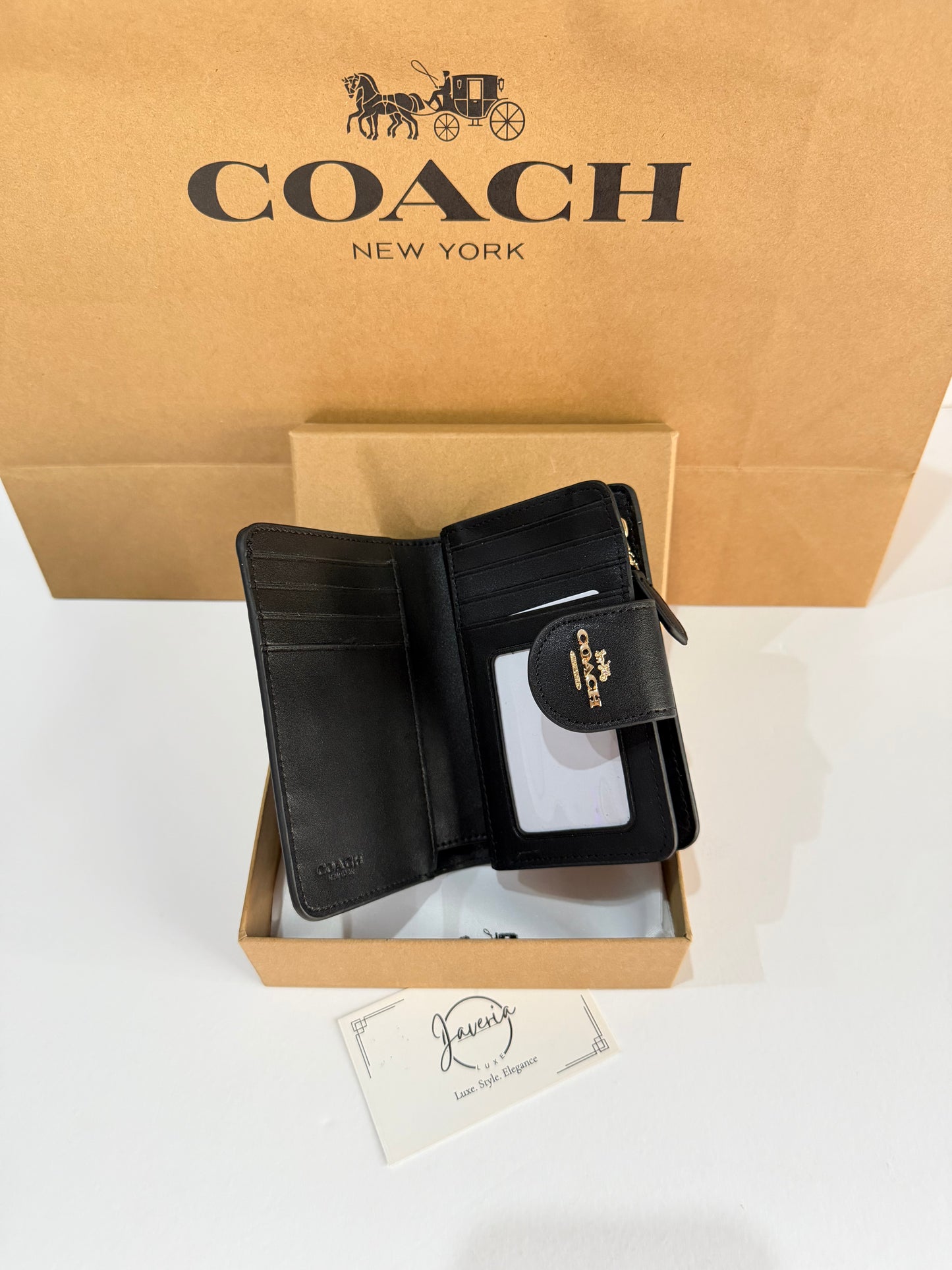 Coach Medium Corner Zip Wallet - Dark Brown