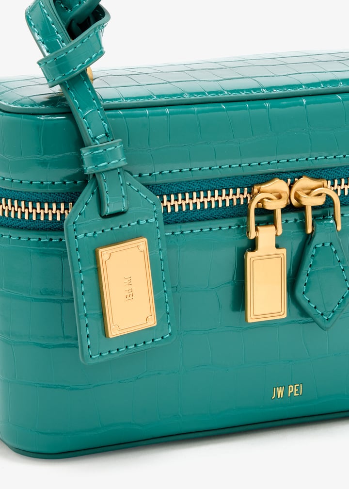 Cleo Croc-Effect Bag - Turquoise
