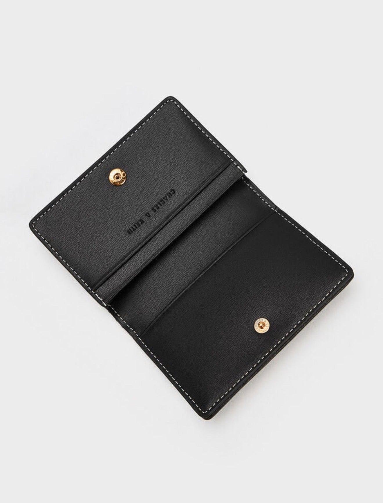 Charles & Keith Astra Contrast Trim Wallet - Black