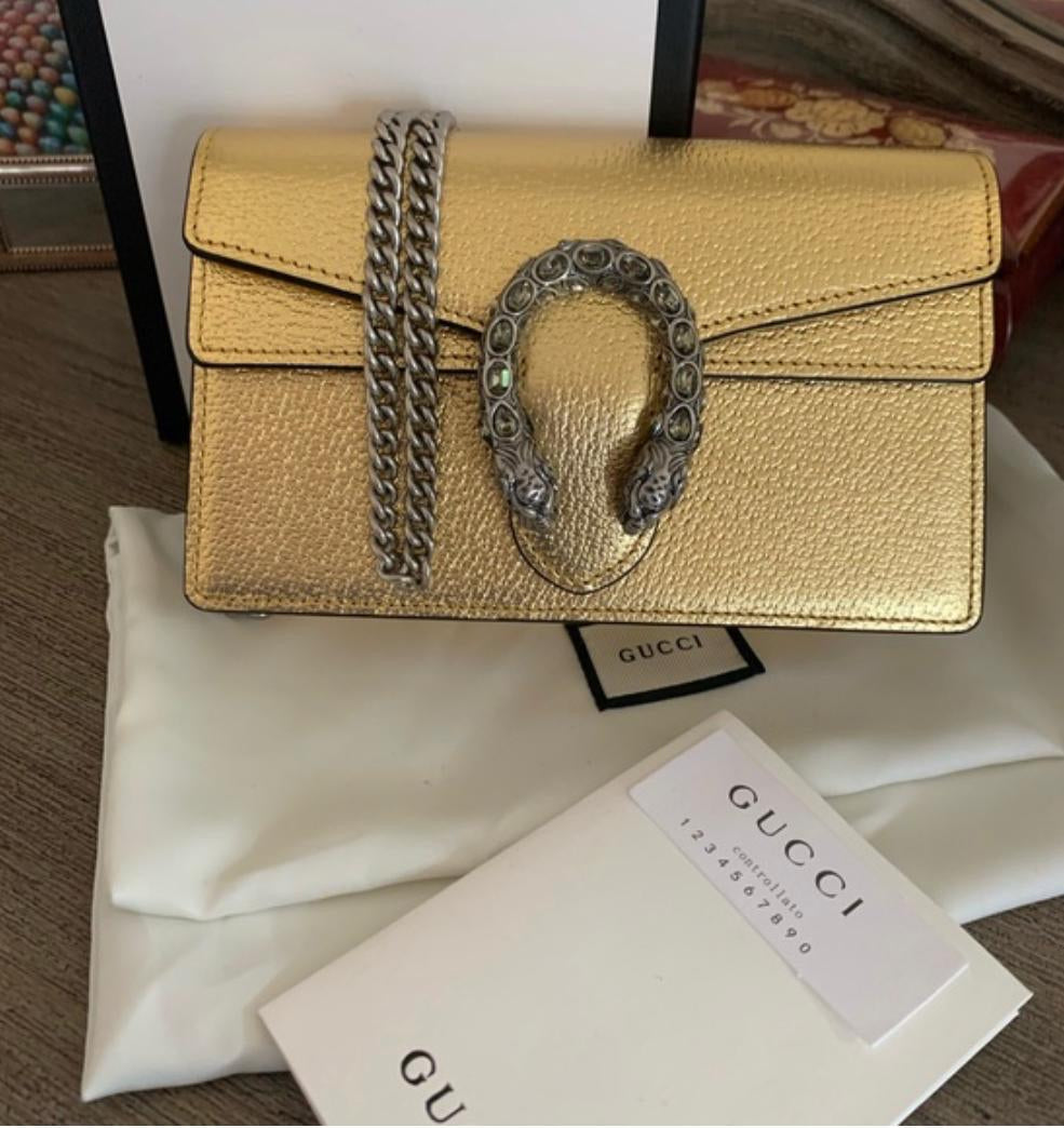 Guc*i Dionysus Genuine leather - Gold