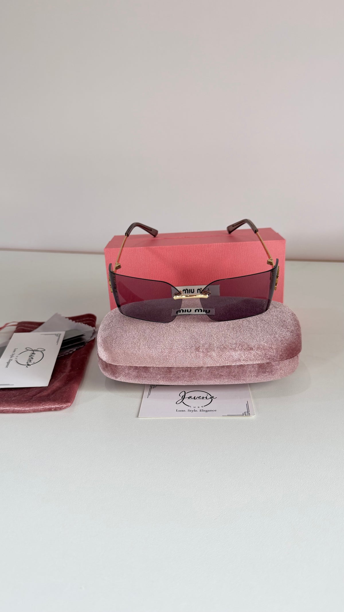 Miu Miu Rimless Sunglasses With Complete Packaging