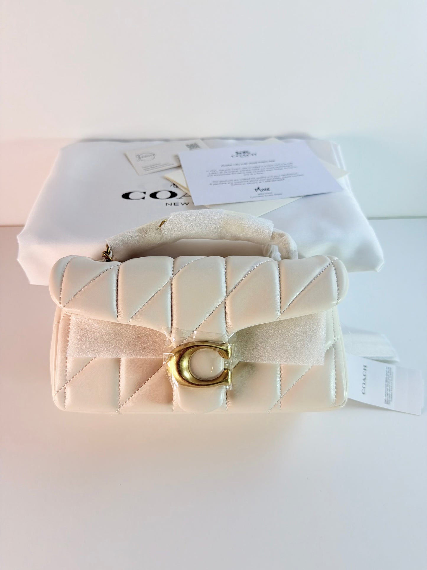 Coach Quilted Tabby 20 - Chalk White