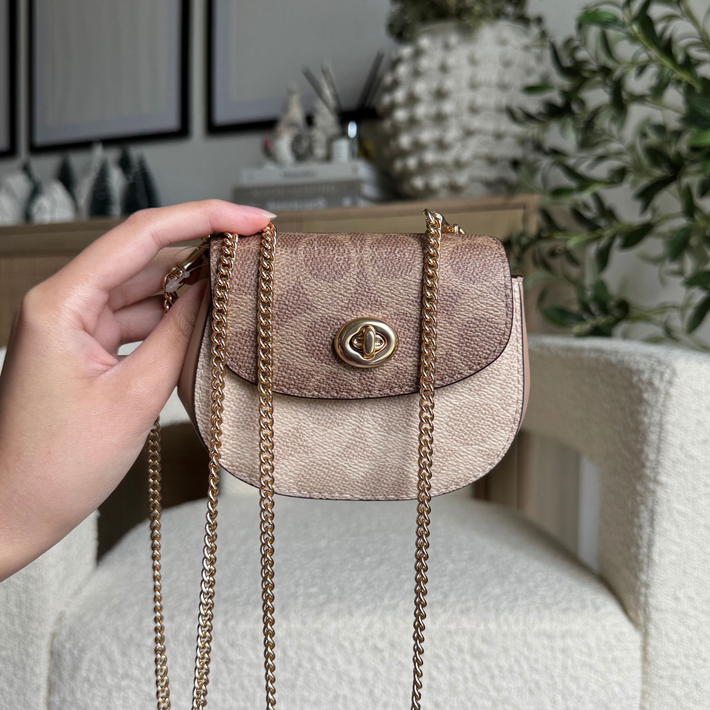 Coach Turnlock Card Case bag - Signature Canvas