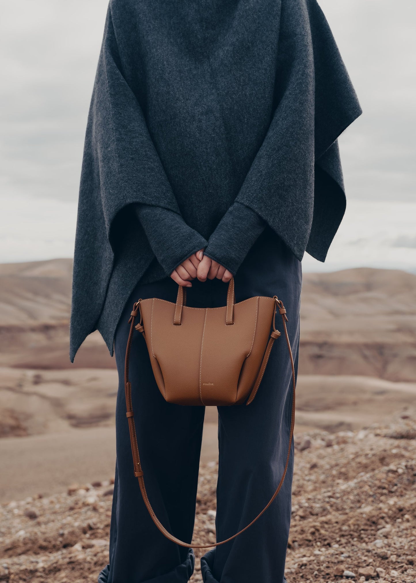 Polene Cyme Nano Tote - Camel Brown