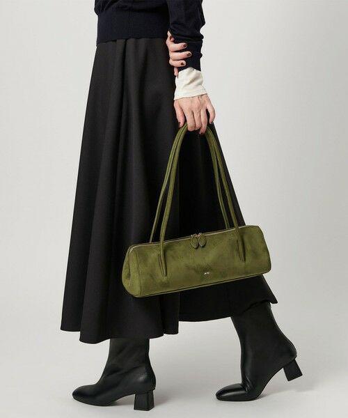 NOVA SHOULDER BAG - OLIVE GREEN SUEDE LEATHER