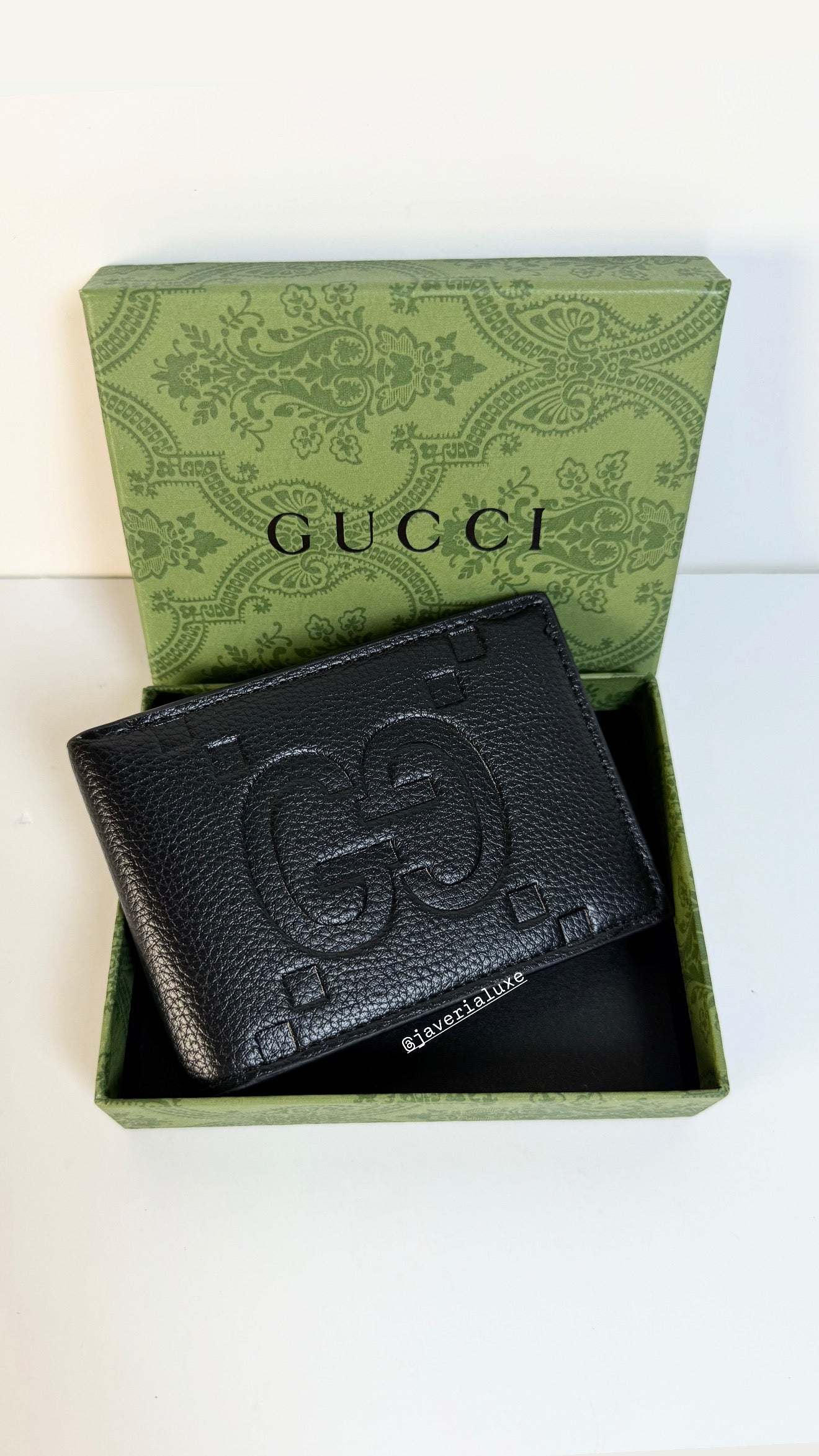 Gucci Jumbo GG Bi-fold Wallet in Leather - Black