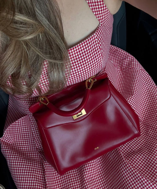 JW PEI Lucia Bag - Classic Top Handle In Claret Red