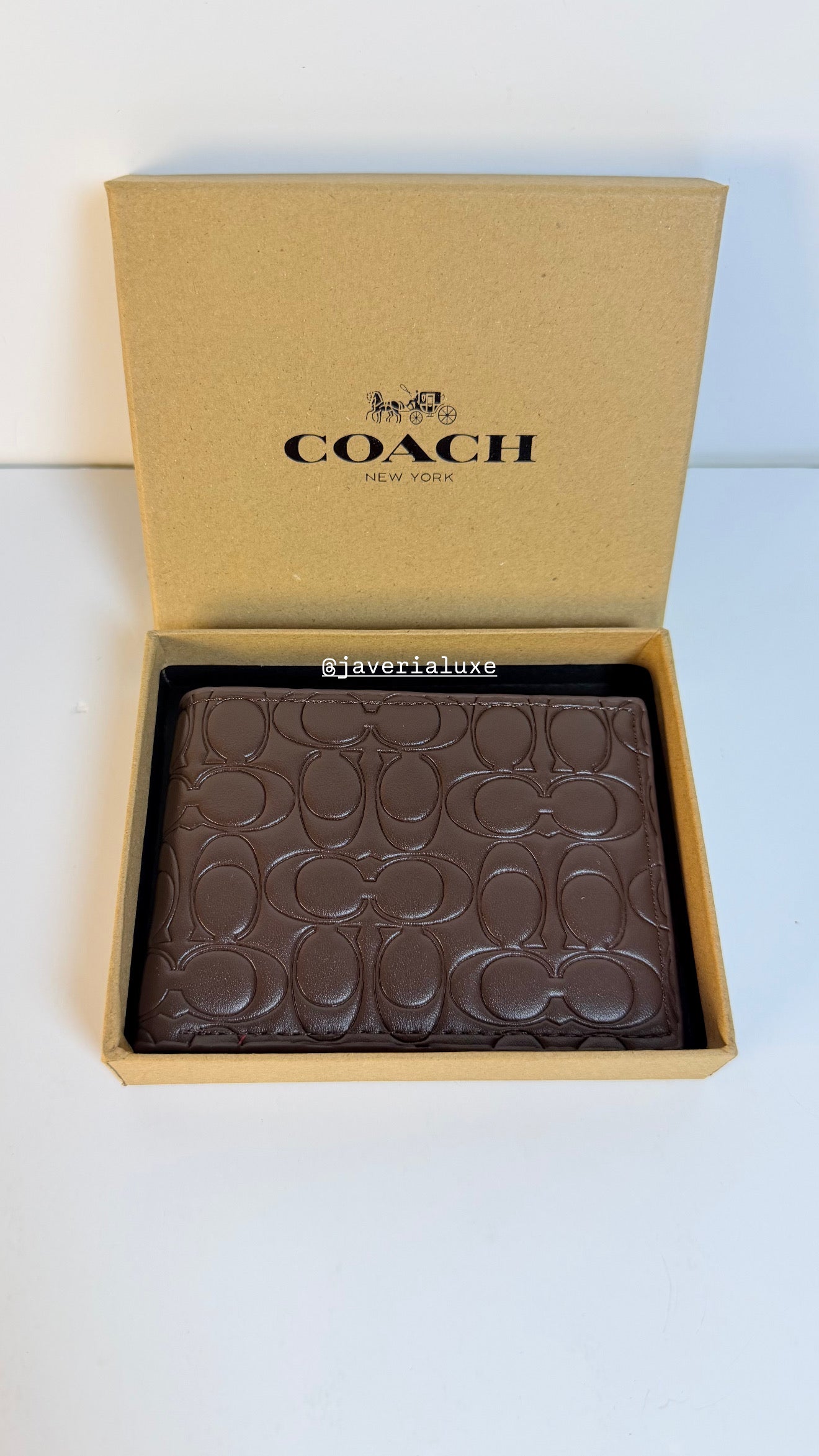 Coach Signature Embossed Leather - Brown