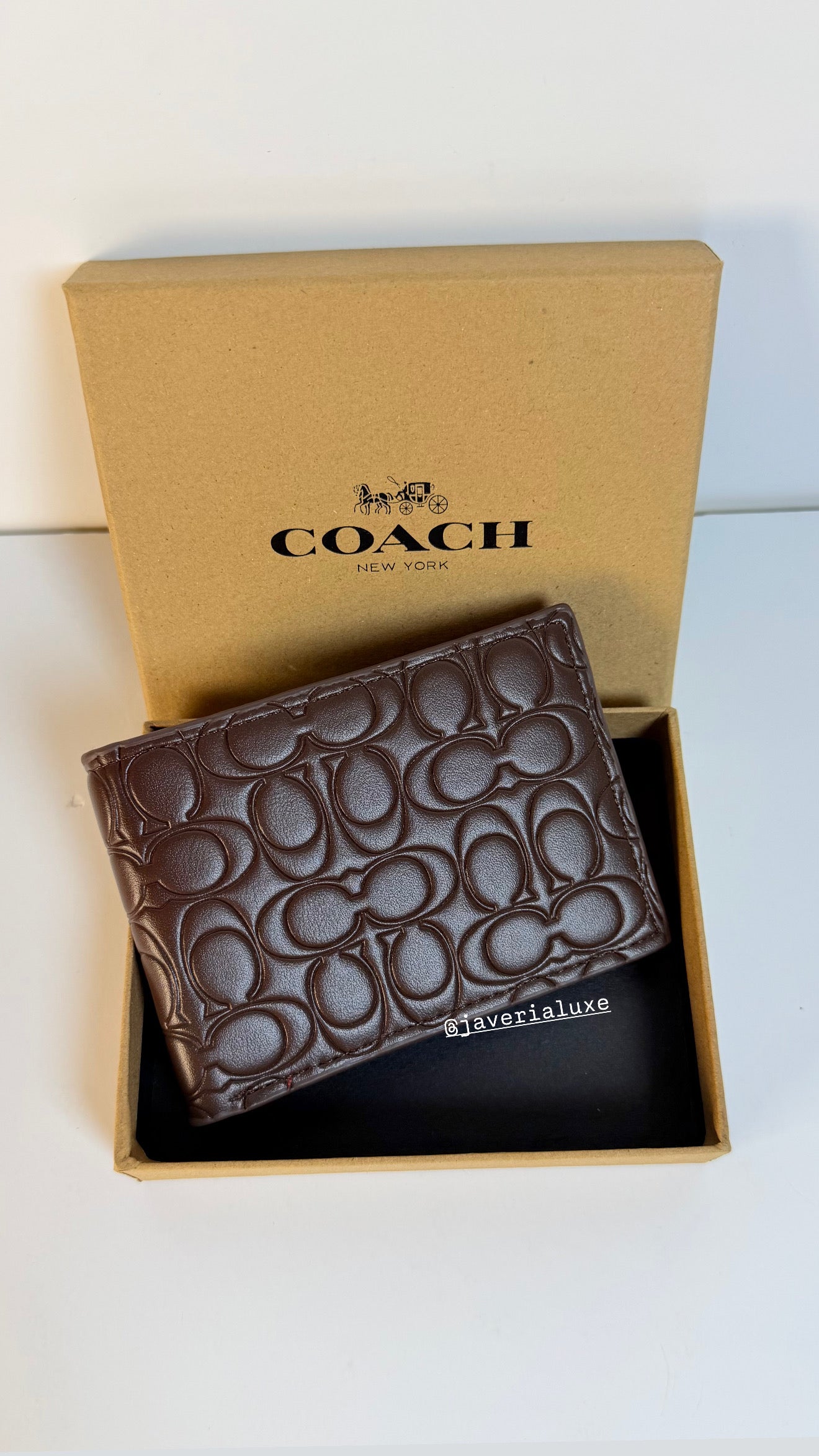 Coach Signature Embossed Leather - Brown