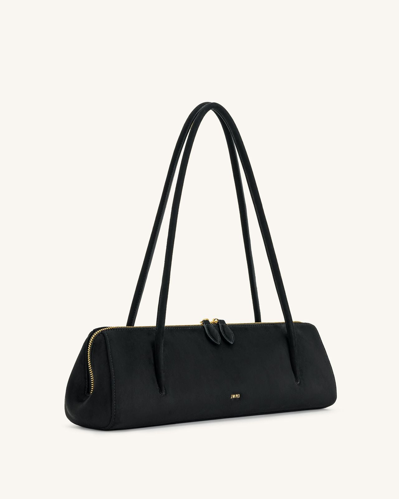 NOVA SHOULDER BAG - BLACK SUEDE LEATHER