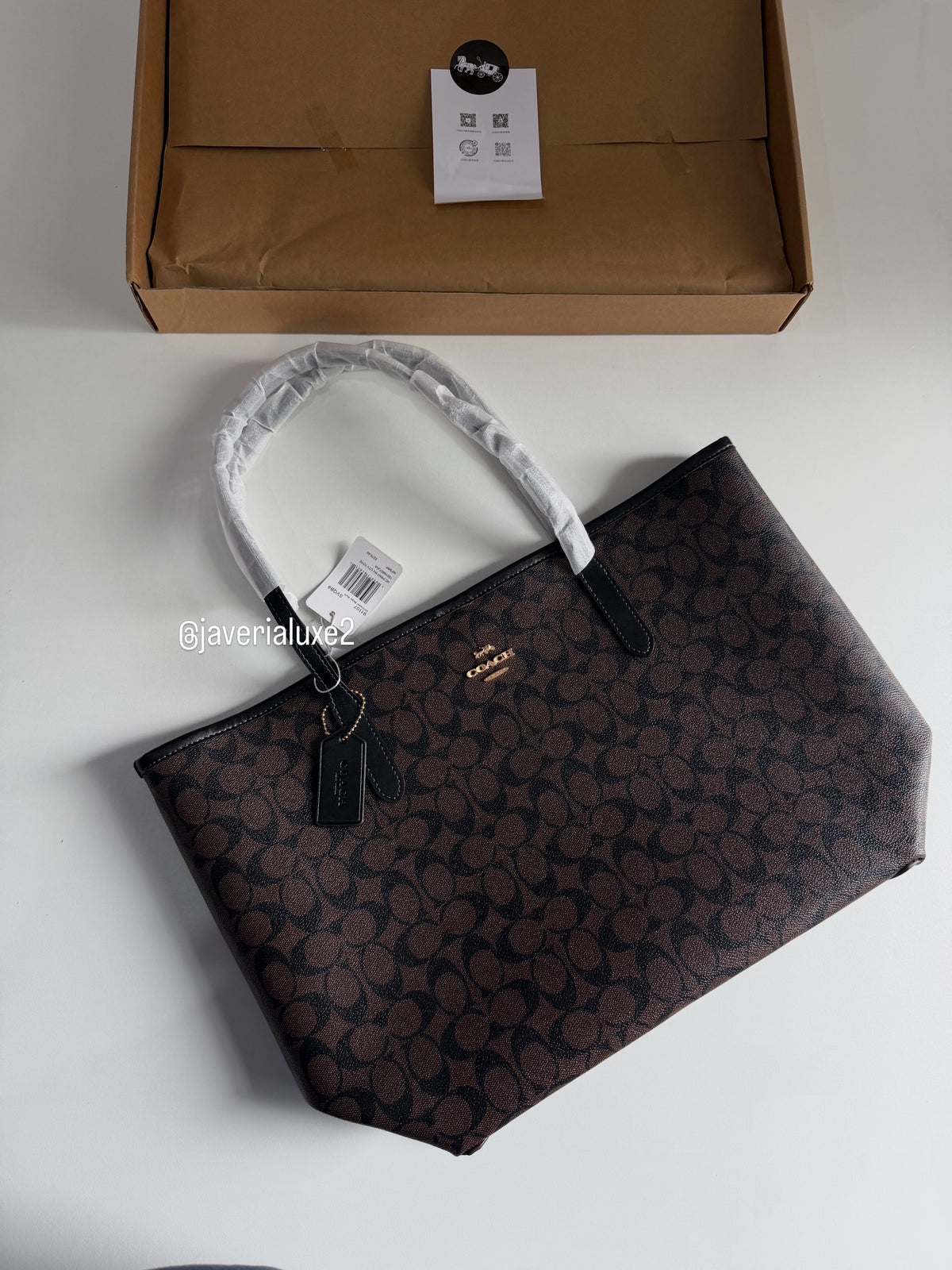 Coach City Tote Signature Canvas - Coffee Brown