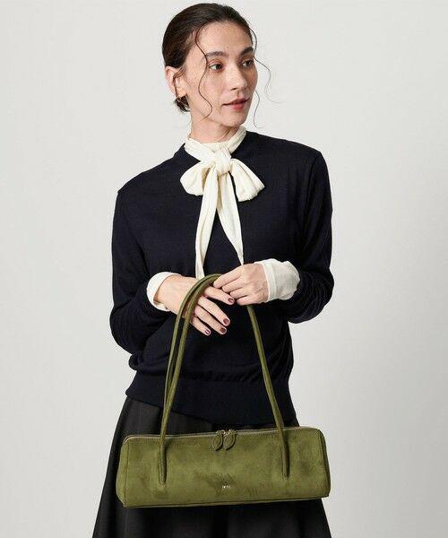NOVA SHOULDER BAG - OLIVE GREEN SUEDE LEATHER