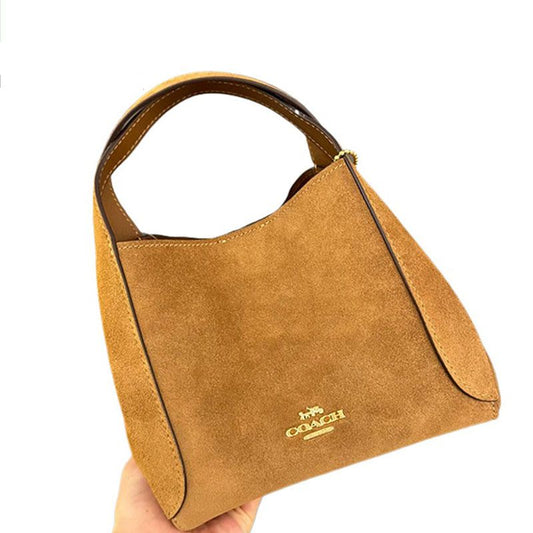 COACH HADLEY HOBO 21 - BROWN SUEDE LEATHER