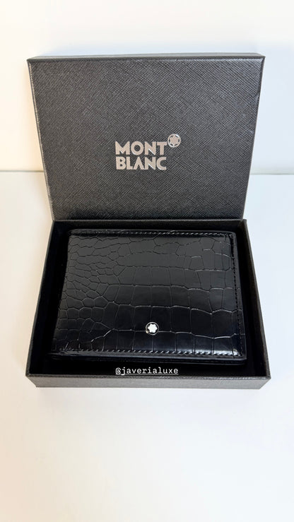 Mont Blanc Croc Leather Wallet - Black