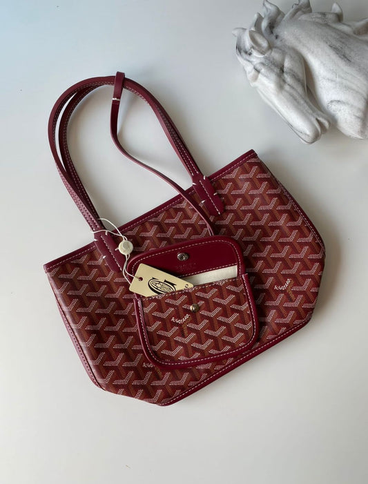 G Mini Tote Bag In Maroon