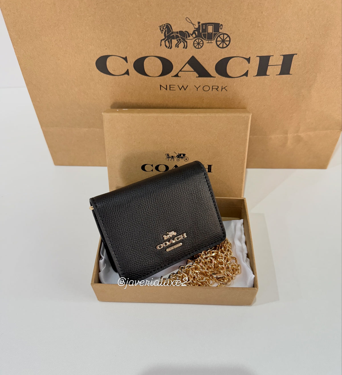 Coach Mini Wallet On A Chain - Black