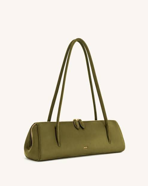 NOVA SHOULDER BAG - OLIVE GREEN SUEDE LEATHER