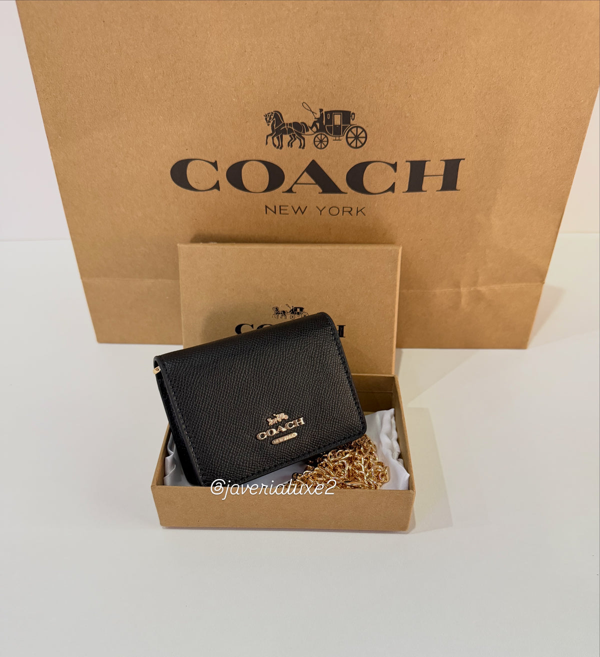 Coach Mini Wallet On A Chain - Black