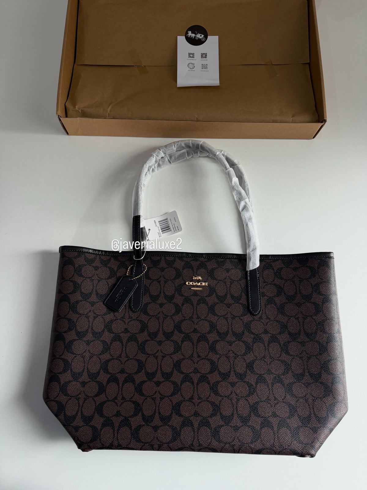 Coach City Tote Signature Canvas - Coffee Brown
