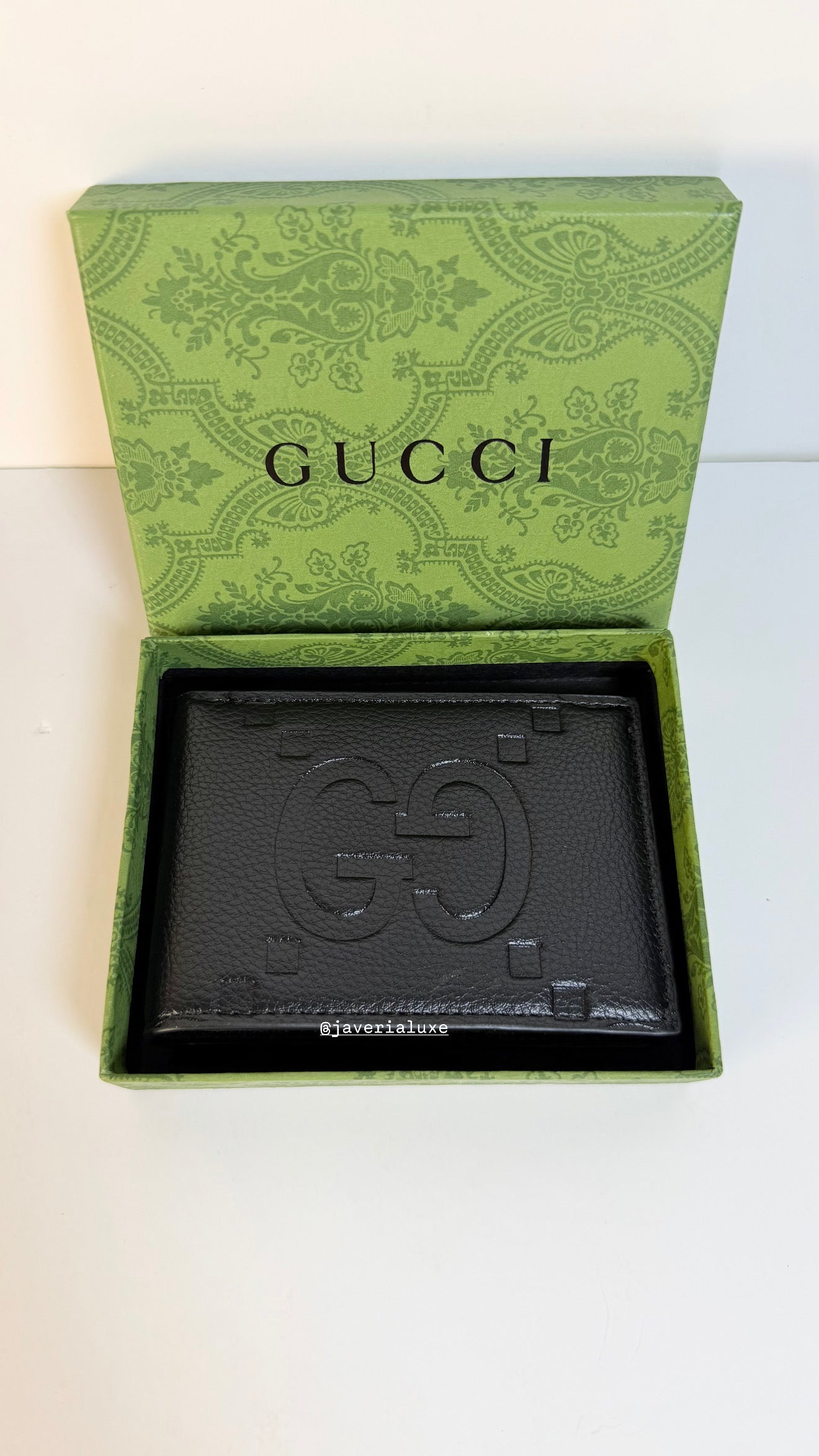 Gucci Jumbo GG Bi-fold Wallet in Leather - Black