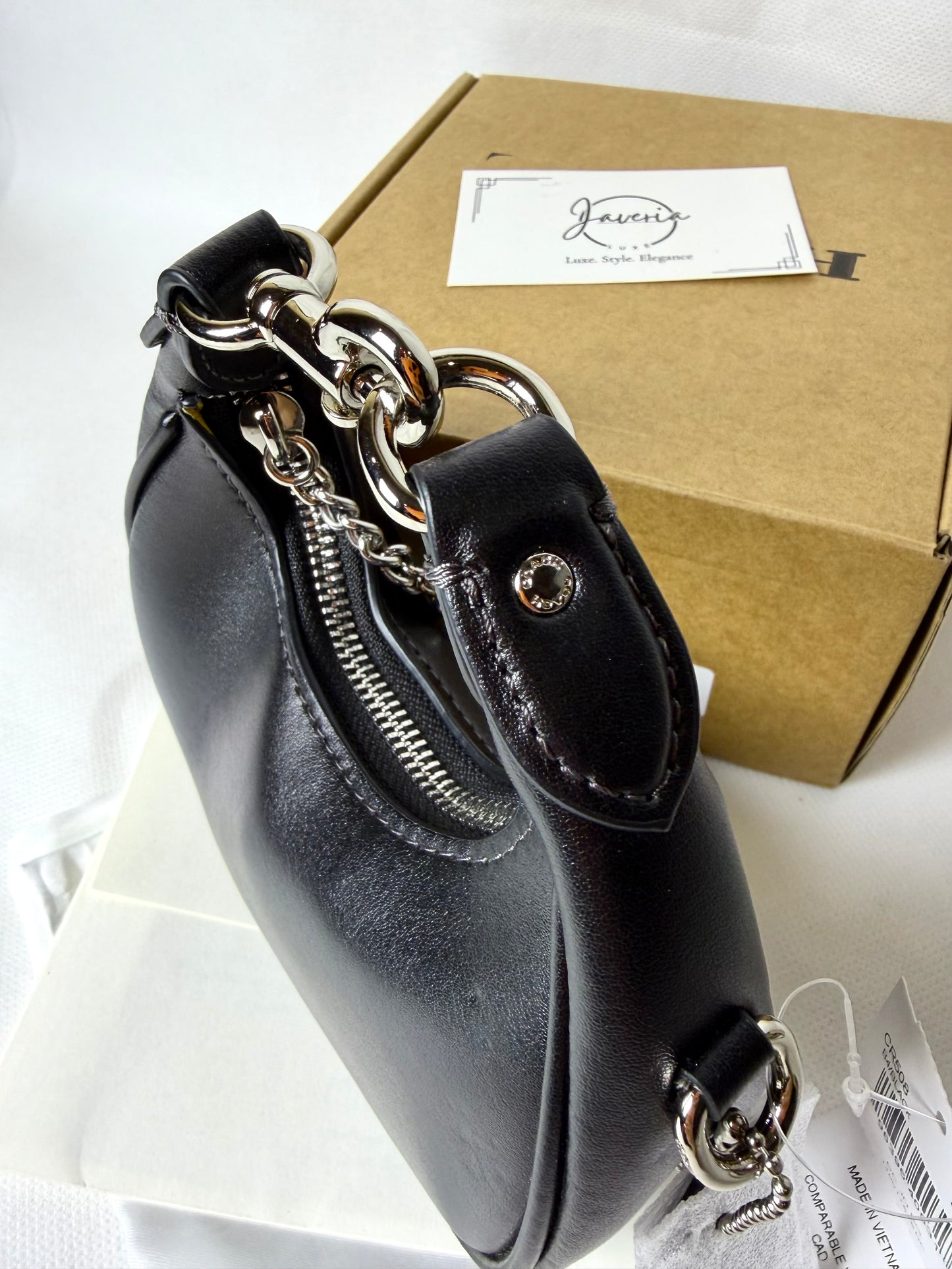 Jonie mini leather cross-body bag (Black)