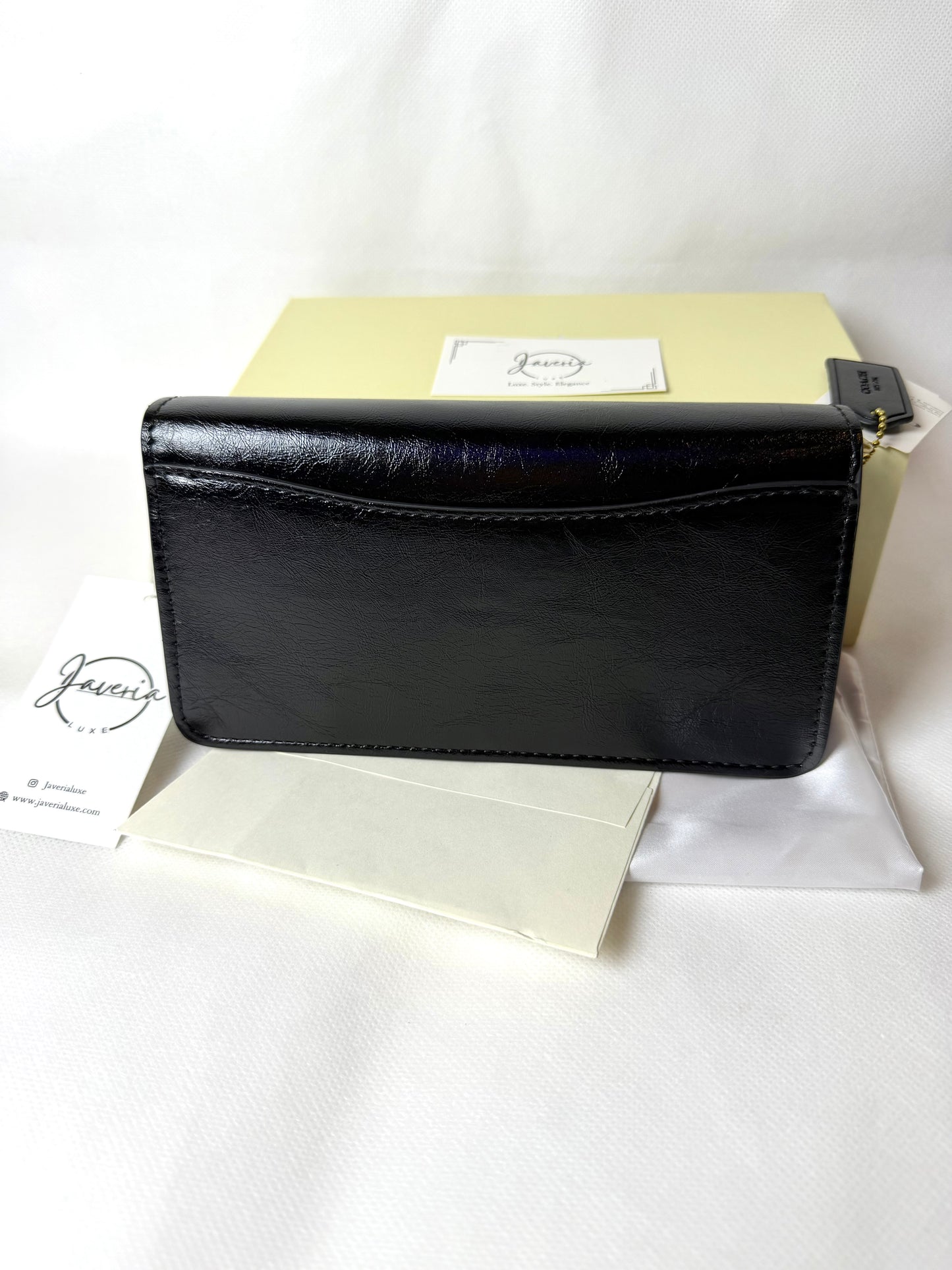 Tabby 20 spazzolato leather chain clutch bag- Black