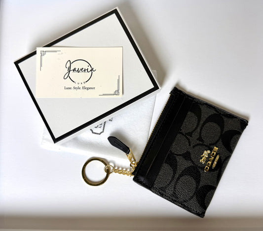 Coa*h Skinny Mini ID Case with Key ring
