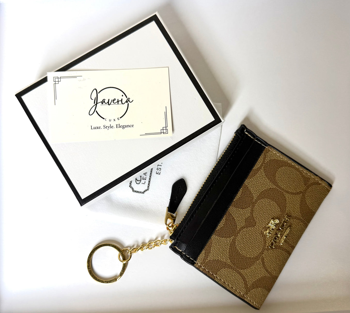 Coa*h Skinny Mini ID Case with Key ring
