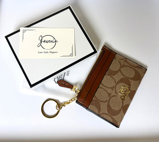 Coa*ch Mini Skinny ID Case with Key ring