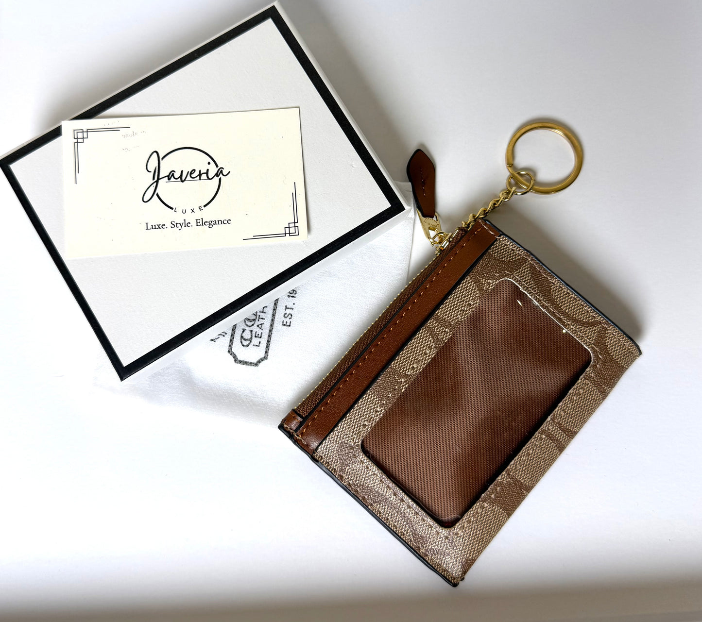 Coa*ch Mini Skinny ID Case with Key ring