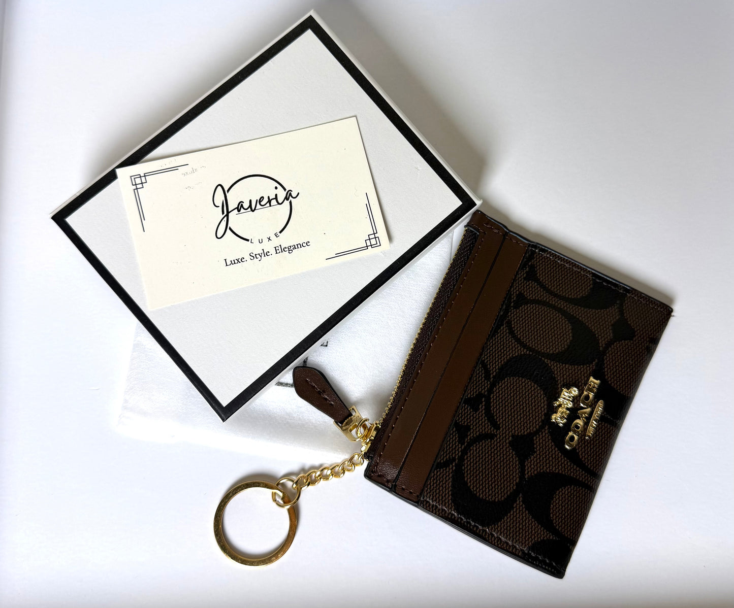 Coa*ch Mini Skinny ID Case with Key ring