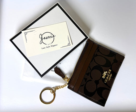 Coa*ch Mini Skinny ID Case with Key ring