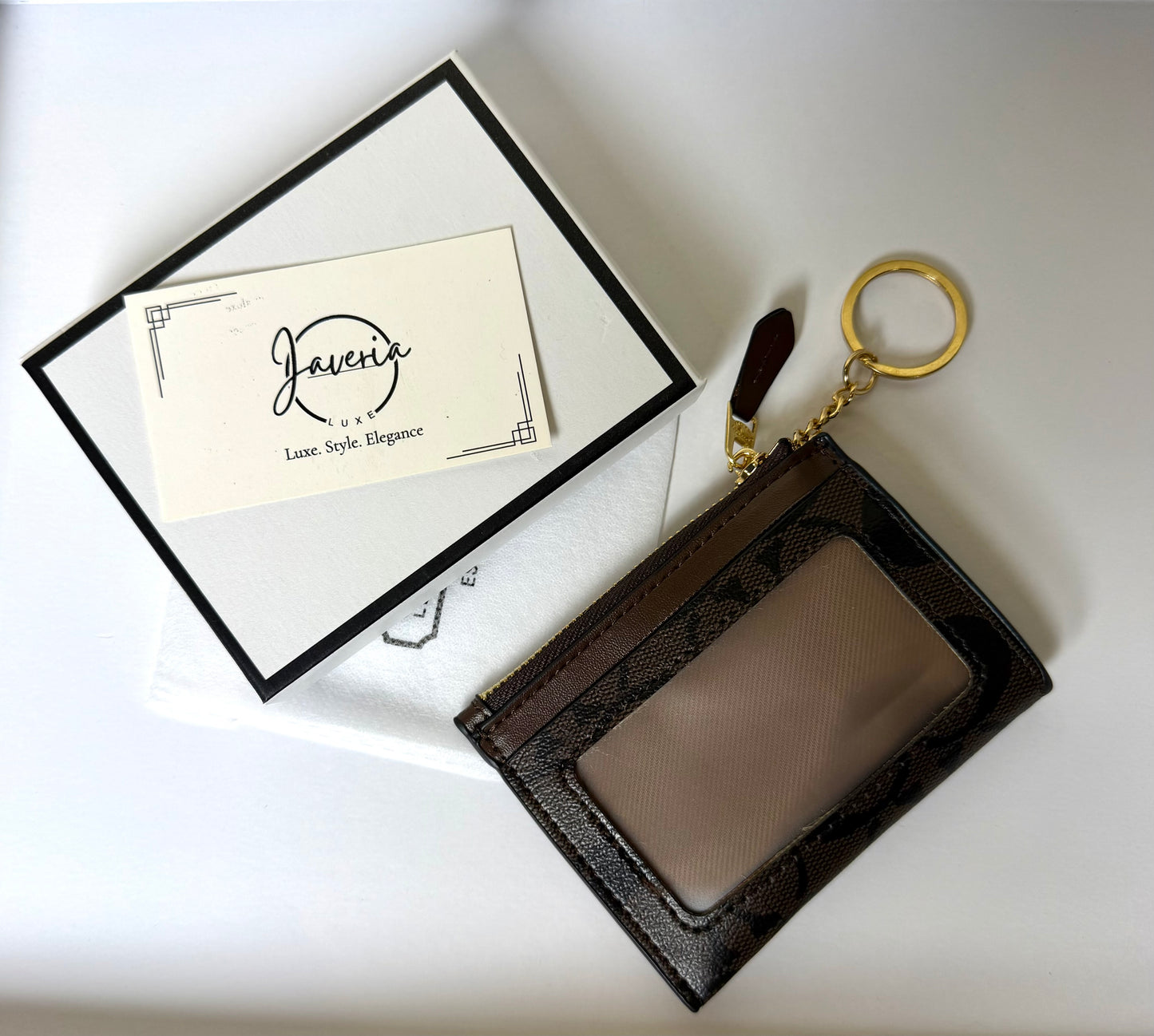 Coa*ch Mini Skinny ID Case with Key ring