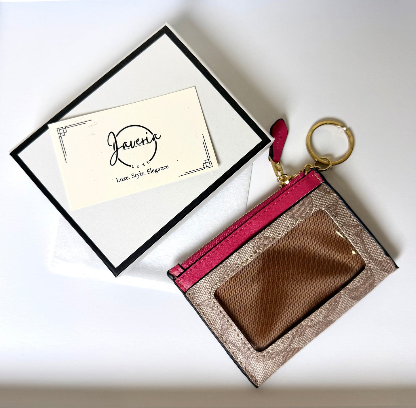 Coa*h Mini Skinny ID Case with Keyring