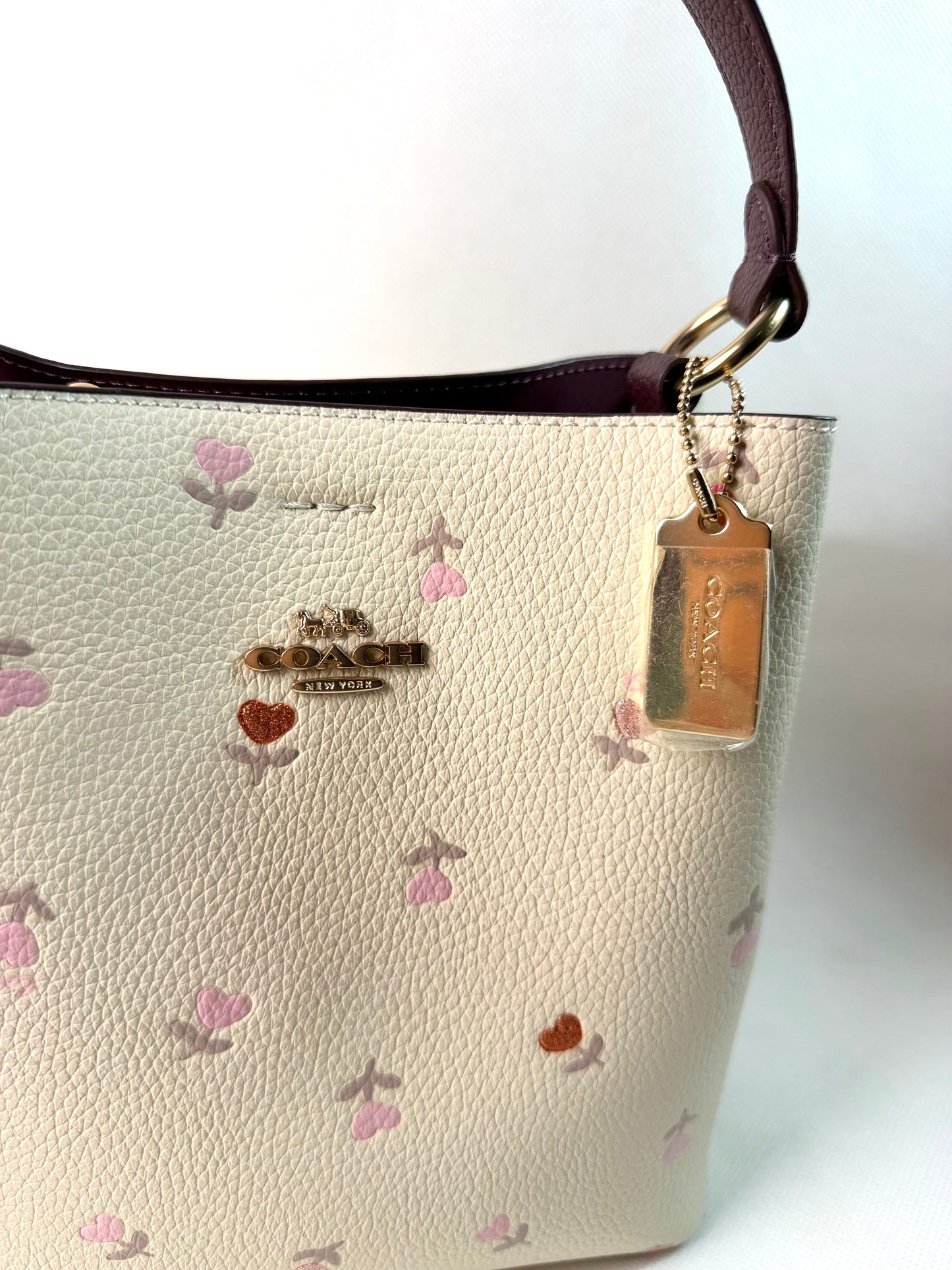 Coach Town Bucket Bag Heart Flower