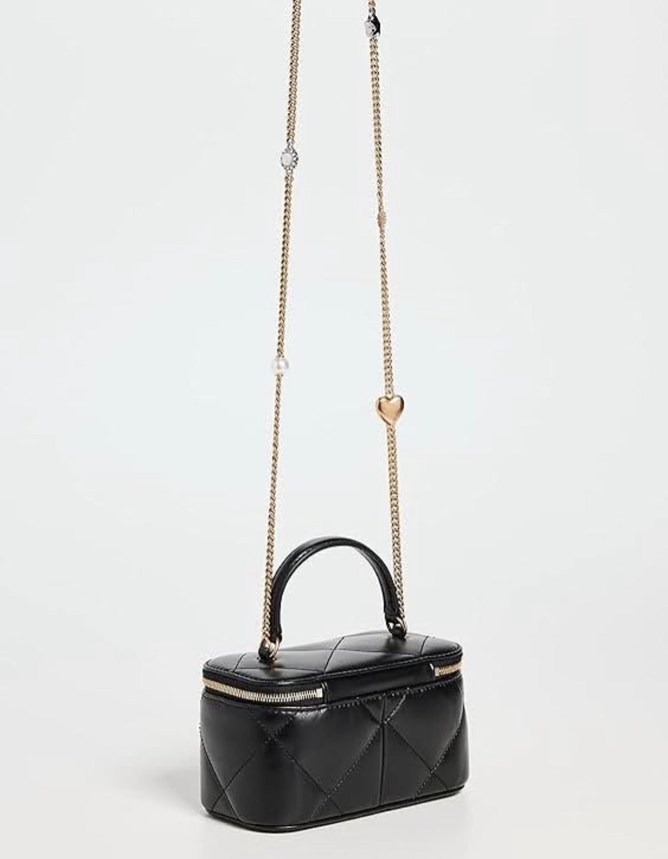 Tory Burch Kira Charm Diamond Quilt Vanity Bag - Black