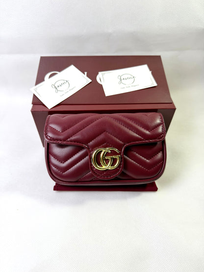 Guc*i GG Marmont Mini Bag - Maroon