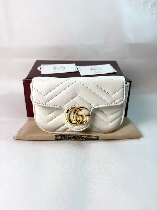 GG Marmont mini shoulder bag- White