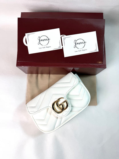 Guc*i GG Marmont mini shoulder bag- White