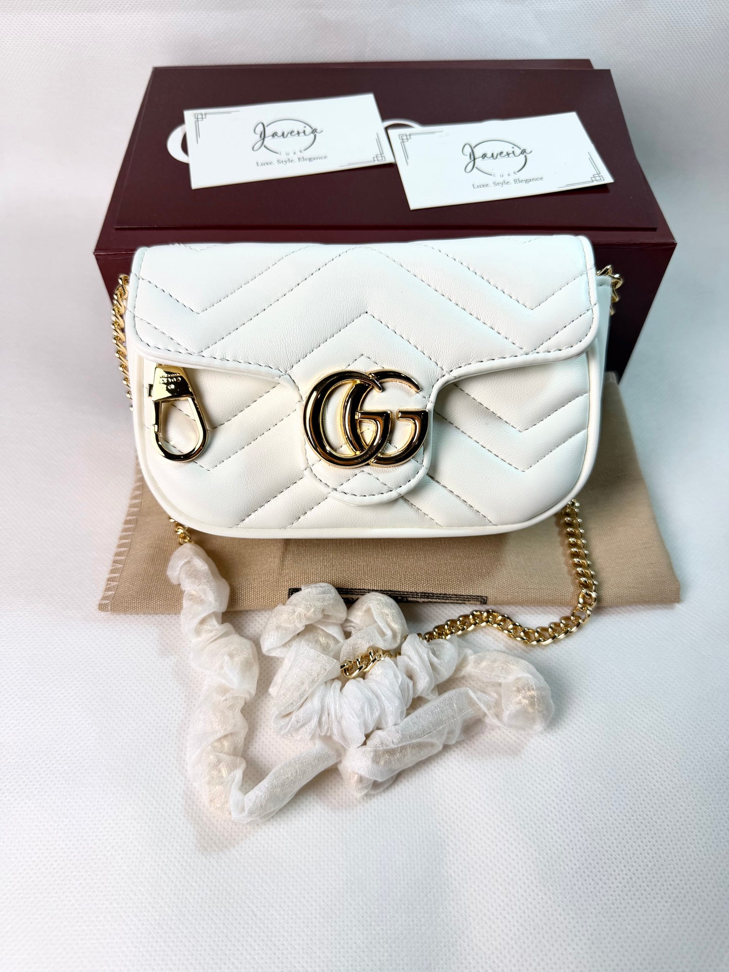 GG Marmont mini shoulder bag- White