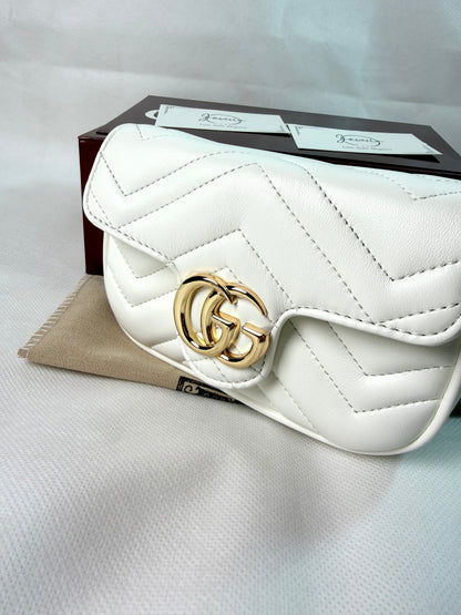 Guc*i GG Marmont mini shoulder bag- White