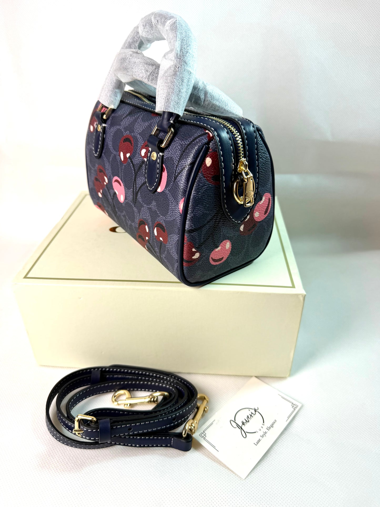 Coach Mini Rowan Crossbody Bag In Signature Canvas with Cherry Print