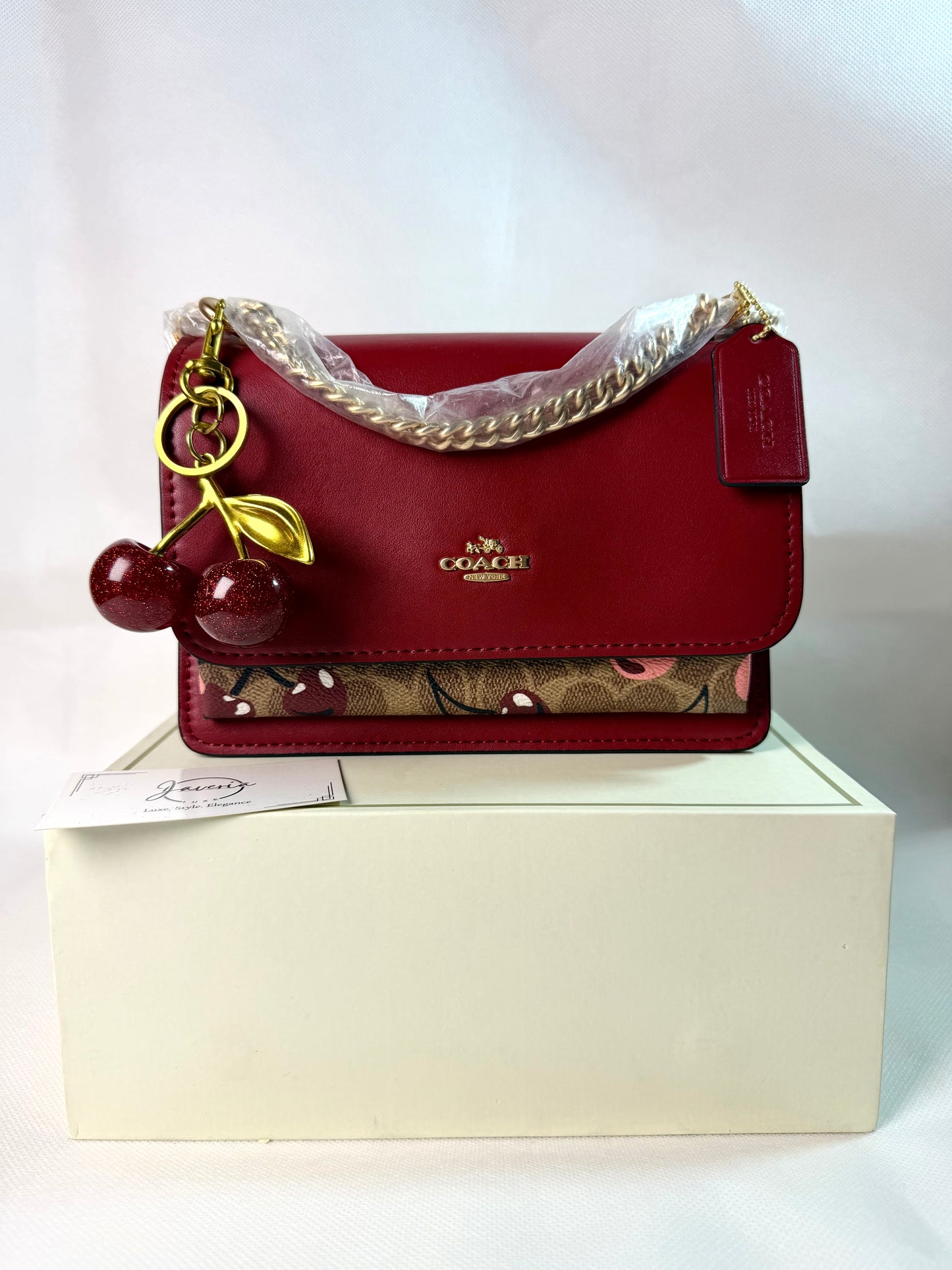Coach Klare Crossbody Bag In Signature Canvas with Cherry Print