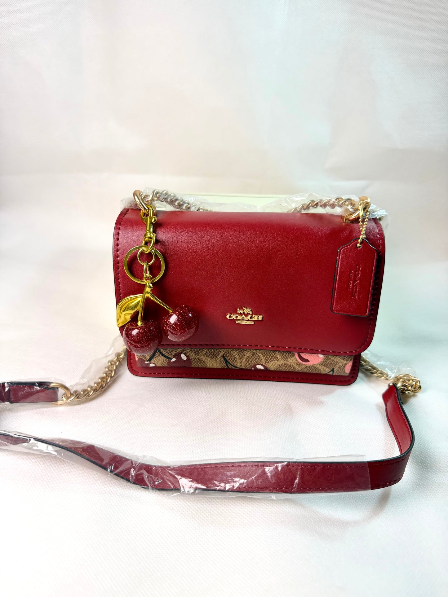 Coach Klare Crossbody Bag In Signature Canvas with Cherry Print