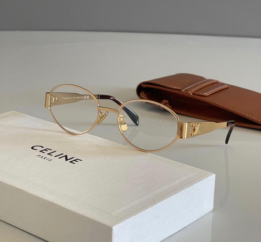 Celine transparent glasses with Gold frame (with box & Case)