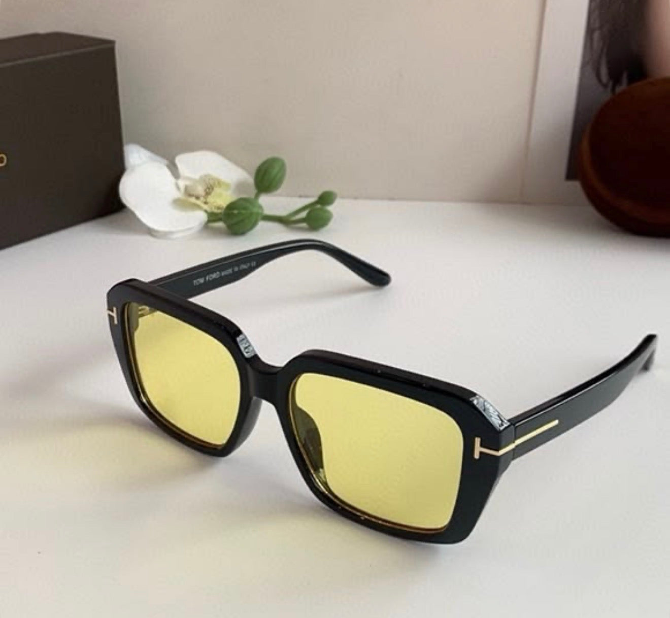 Tomford yellow lens sunglasses (New) - with box & case