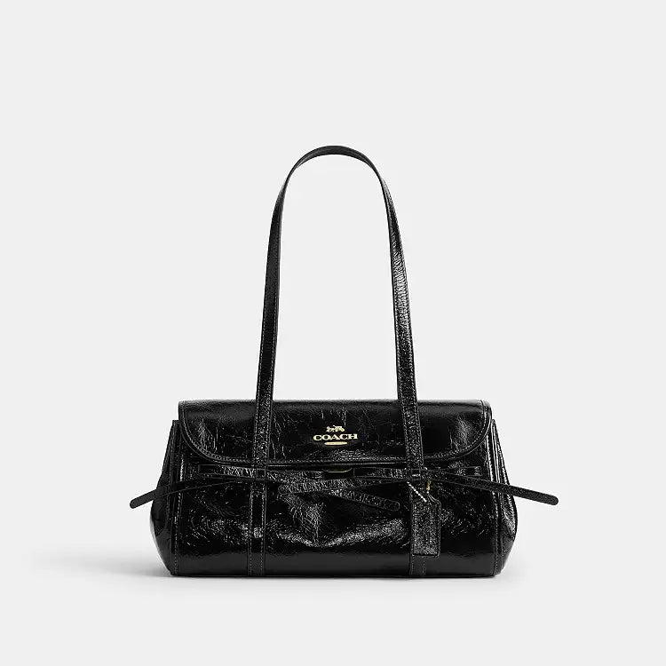 Coach Bridget Flap Shoulder Bag - Black with Bows
