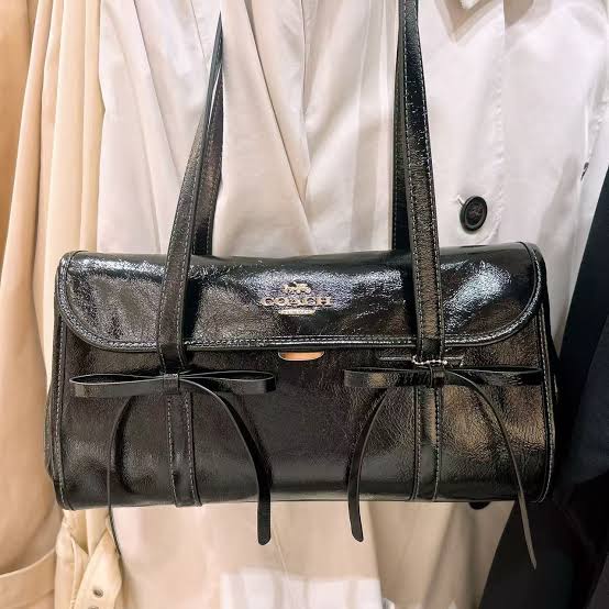 Coach Bridget Flap Shoulder Bag - Black with Bows